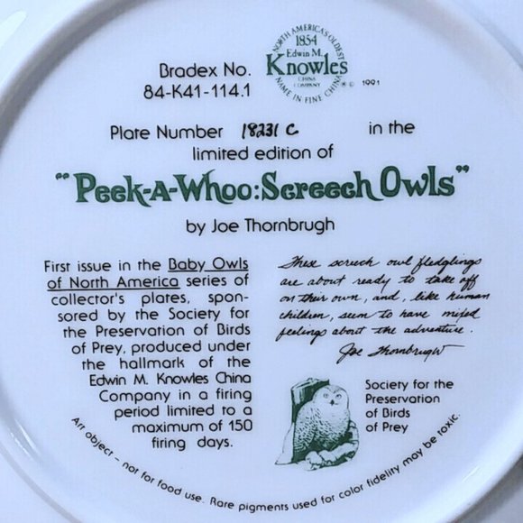 3 Bradford Exchange Owl Plates with Wood Frames and Easels - Picture 10 of 12